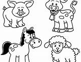 Farm Animals Coloring Pages Preschoolers Printable Animal Color Print Getcolorings sketch template