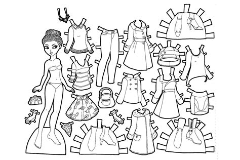 paper dolls  faerbung seite kostenlose druckbare malvorlagen fuer kinder