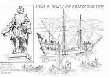 Champlain Samuel Fur 1600 Ca French Come Portrait sketch template