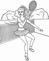 Barbie Coloring Tennis Pages Playing Player Print Girls Topcoloringpages Color sketch template