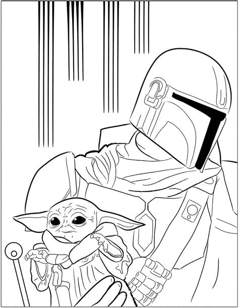 christmas baby yoda coloring page  printable coloring pages  kids