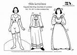 Ada Lovelace Action Mathematician Paper Byron Lord Dolls Her Dress Color Augusta Lady Mathematicians sketch template