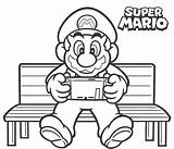 Mario Videojuegos Jugando sketch template
