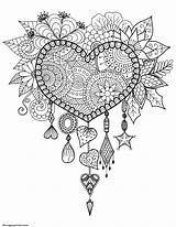 Mandala Coloring Pages Coeur Catcher Zen Heart Adult Dreams Dream Nouveau Stock Adults Coloriage Butterfly sketch template