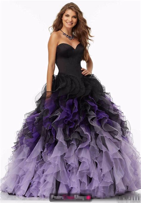 buy 2017 black purple ball gown prom dresses