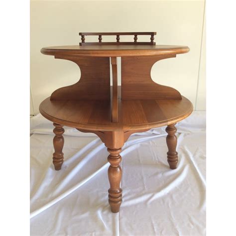 vintage bassett colonial style  tiered side table chairish