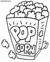 Popcorn Coloring Pages Printable Box Drawing Pop Corn Snack Color Kids Kernel Colouring Food Fylla Teckningar Easy Healthiest Sheet Drawings sketch template