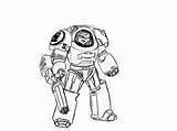 Coloring Warhammer Marines Robot Bolter Sketch Coloringhome sketch template