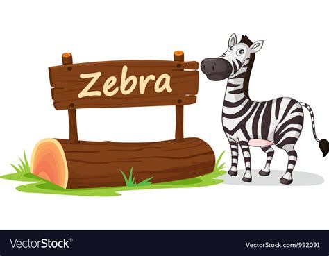 zebra zoo sign royalty  vector image vectorstock