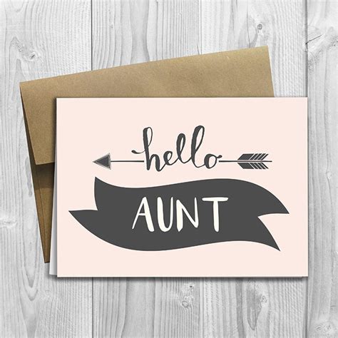 Printed Custom Hello Aunt Pregnancy Announcement 5x7 Greeting Etsy