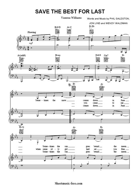 Save The Best For Last Sheet Music Pdf