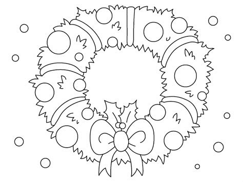 christmas wreath coloring page coloring pages