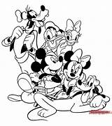 Mickey Coloring Mouse Pages Minnie Donald Duck Friends Pluto Clipart Goofy Daisy Part Clubhouse Characters Summer Camping Printables Printable Library sketch template