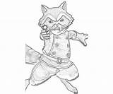 Raccoon Rocket Capcom Marvel Vs sketch template