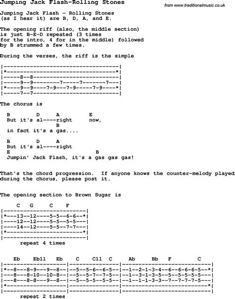 Blues Guitar Lesson For Jumping Jack Flash Rolling Stones With Chords