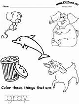 Gray Color Worksheet Preschool Worksheets Colors Kids Grey Kindergarten Activities Coloring Kidzone Ingles Printable Pre Prek Pages Save sketch template