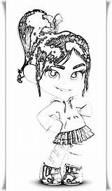 Coloring Vanellope Disney sketch template