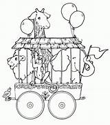 Circus Coloring Pages Train Animals Printable Carnival Book Tent Theme Vintage Food Illustrations Trains Giraffe Themed Print Lion Preschool Color sketch template