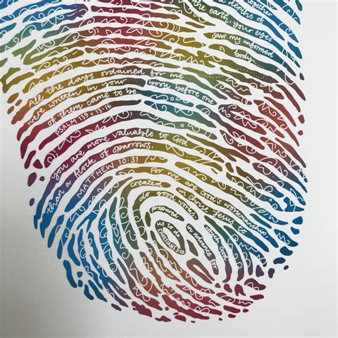 Rainbow Fingerprint Art Print Unique Valued … Cheerfully Given