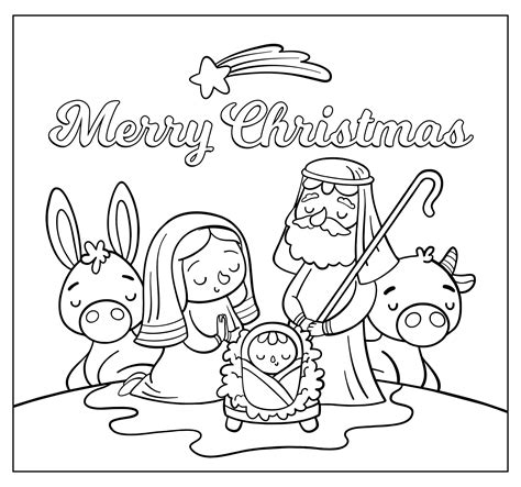 christmas nativity scene coloring page printable
