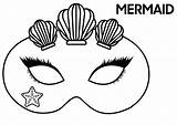 Mermaid Mask Inspired Little Own Create Print sketch template