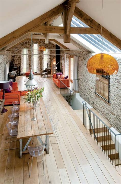 wonderful ideas  design  space  exposed wooden beams