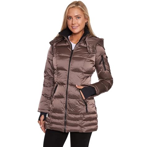 womens halitech hooded iridescent puffer jacket jackets winter coats women puffer jackets
