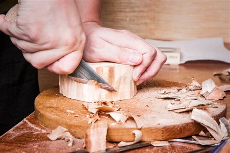 wood carving process stock image image  precision