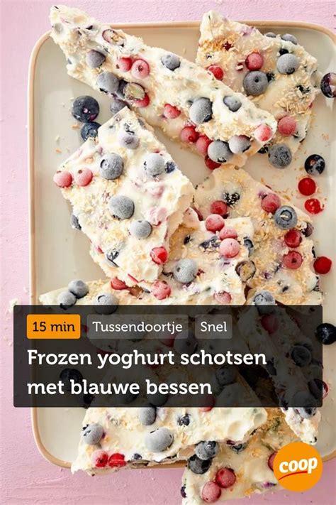 frozen yoghurt schotsen met blauwe bessen coop recept   lekker eten eten recepten