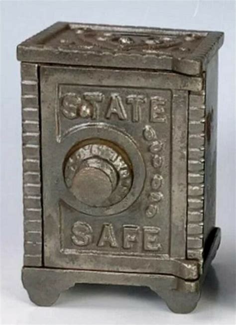 ca cast iron state safe combination floor safe figural  bank