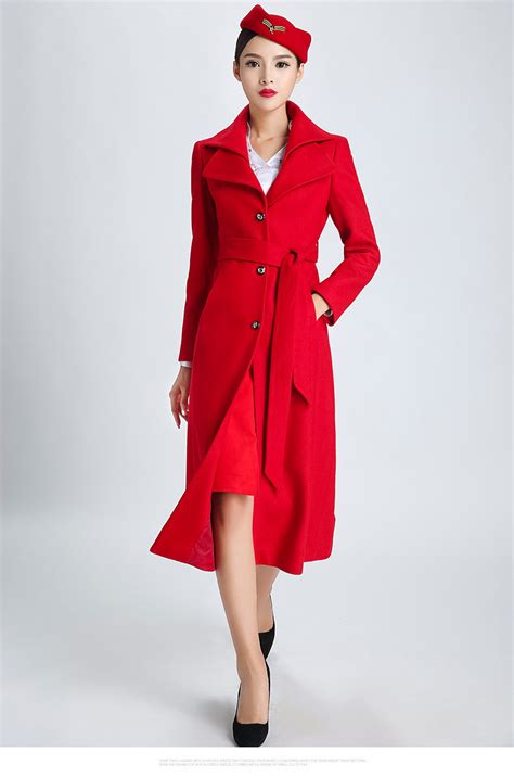 Elegant Skirt Suit Flight Attendant Uniform Fashion Red