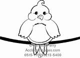 Wire Coloring Designlooter Sitting Fat Bird Clip Illustration Little sketch template