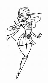Supergirl Coloring Superheroes Pages Printable sketch template