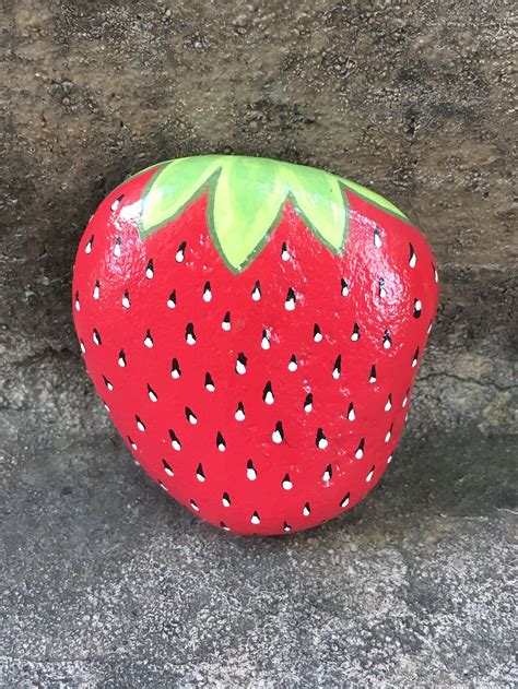 rocks painted  strawberries