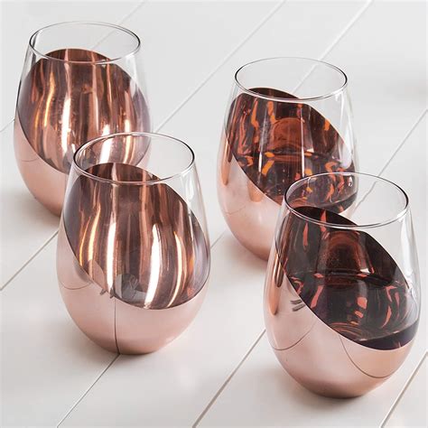 mygift metallic plated party wine glasses set