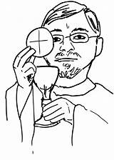Priest Catholic Host Getdrawings Chalice sketch template
