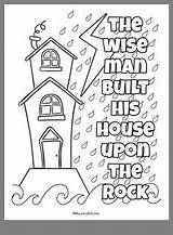Bible Man Foolish Wise Kids Builders Crafts Rock House Open Jesus Activities School Sunday sketch template