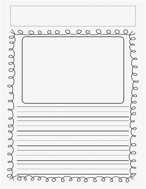 printable handwriting paper  picture box
