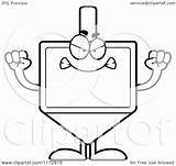 Mascot Dreidel Mad Clipart Cartoon Outlined Coloring Vector Thoman Cory Royalty sketch template
