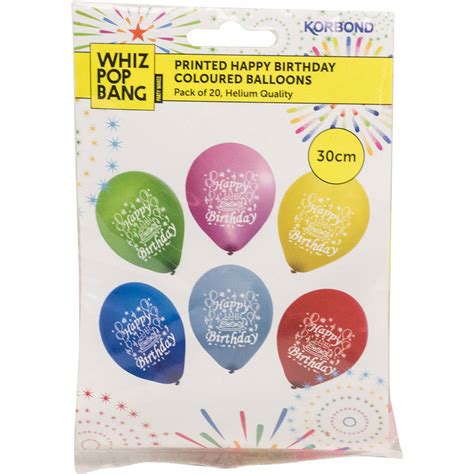 korbond happy birthday balloons  pack woolworths