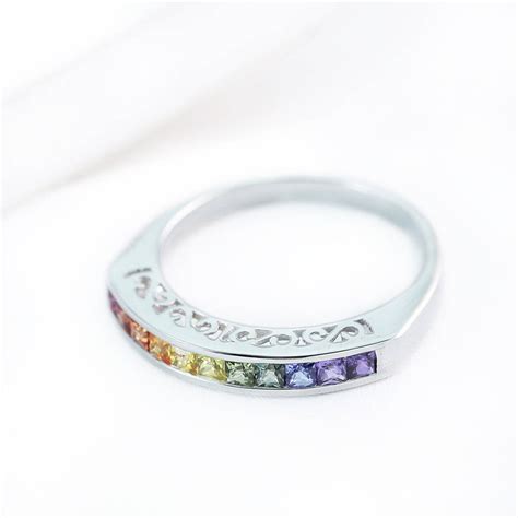 Gay And Lesbian Wedding Ring Thin Stacking Ring Unusual Etsy