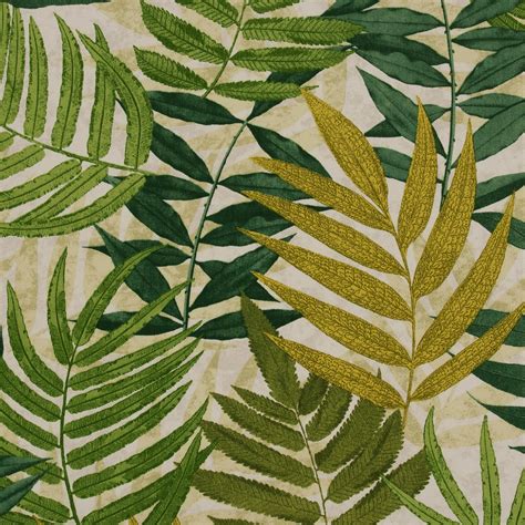 palm green leaf print upholstery fabric