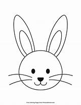 Bunny Coloring Easter Rabbit Face Head Simple Outline Line Pages Printable Hase Clipart Primarygames Colouring Clip Color Template Drawing Kids sketch template