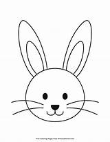 Bunny Head Rabbit Coloring Easter Face Drawing Outline Simple Clipart Hase Pages Printable Primarygames Colouring Line Print Color Icon Poster sketch template