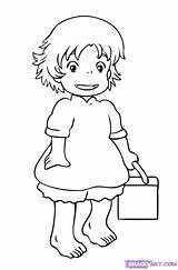 Ponyo Totoro Ghibli Miyazaki Coloringhome Gratuit Merchandise Hello Falaise Pesquisa sketch template
