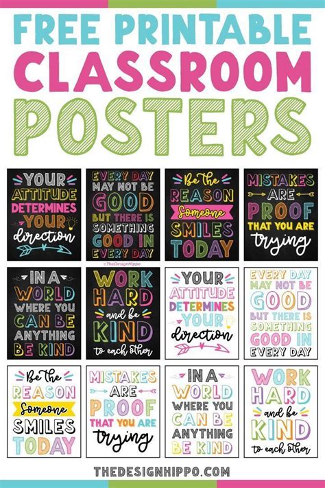 printable classroom posters  motivational quotes printable