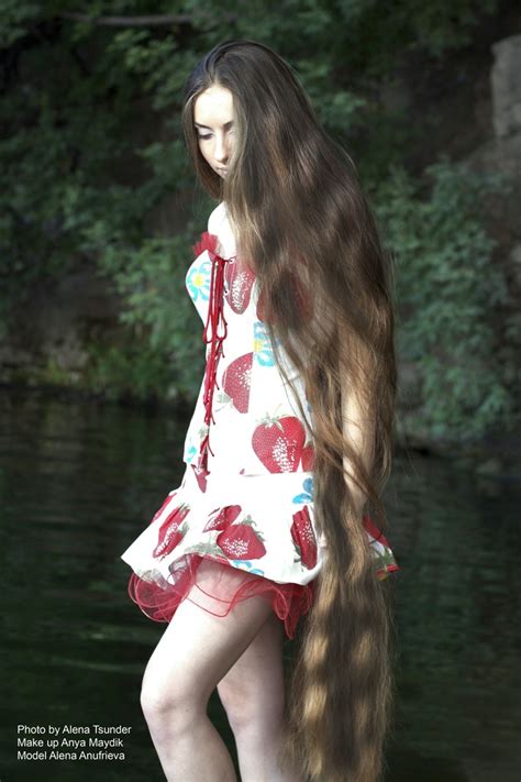 long hair girl shows off her floor length hair girls with