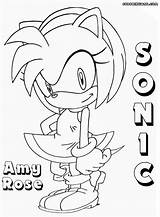 Sonic Coloring Pages Hedgehog Amy Rose Colorings sketch template