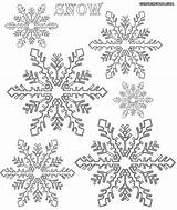 Snow Coloring Pages Colorings Snowflakes sketch template