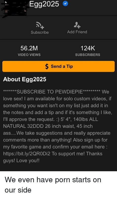 Egg2025 Subscribe Add Friend 562m Video Views 124k